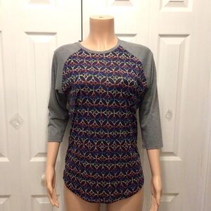 NWOT LuLaRoe Womens Randy 3/4 Sleeve Raglan T-Shirt Top Size Medium